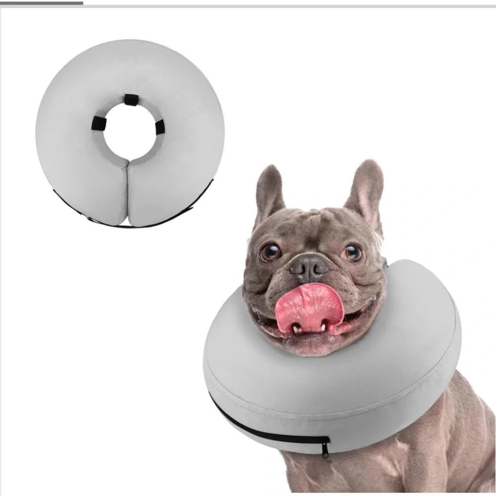 Inflatable Gray M/ medium Dog Recovery Collar